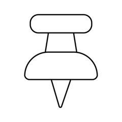 Push pin icon vector illustration with simple office bulletin board tack and needle point sign for reminder note attachment design.