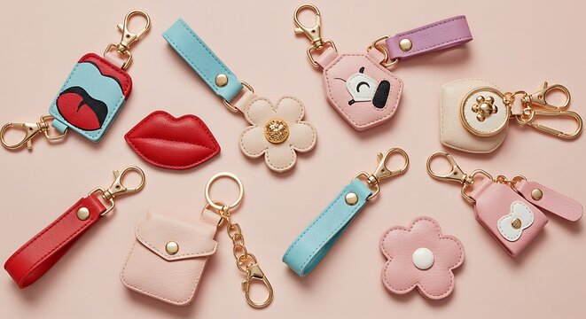 Collection of decorative keychains 