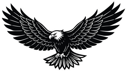Fototapeta premium Majestic Bald Eagle in Flight Vector Graphic Design