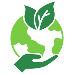 Eco Friendly Icon Vector Illustration Green Version