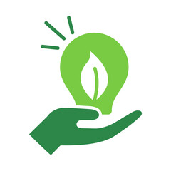 Energy Saving Icon Vector Illustration Green Version
