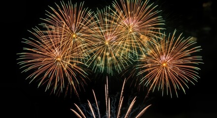 Colorful Fireworks Display Against Dark Sky for Celebration Events, New Year Surprises, Festival Promotions, and Holiday Blogs  