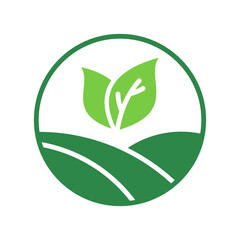 Green Agriculture Icon Vector Illustration Green Version