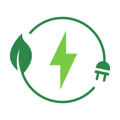 Renewable Energy Icon Vector Illustration Green Version