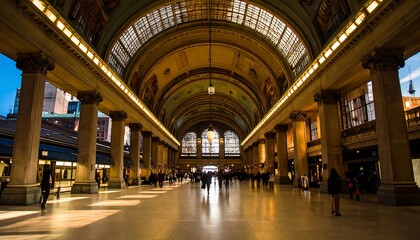Naklejka premium Grand train station interior (1)