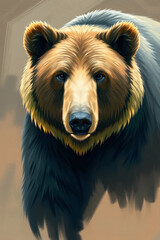 Fototapeta premium Captivating portrayal of a majestic bear illuminating the wild spirit in a serene forest setting