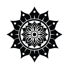 Maratha Royal Emblem with Intricate Mandala Pattern
