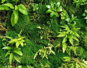 Lush Green Wall Ferns And