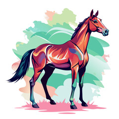 vector illustration of a horse