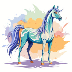 vector illustration of a horse