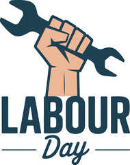 Labour Day Fist Holding Wrench Icon Vector Illustration