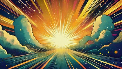 vintage retro comics boom explosion crash bang cover book design with light and dots can be used for decoration or graphics graphic art