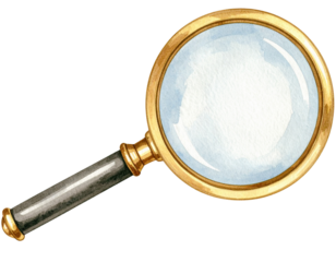 Magnifying glass search icon vector transparent background