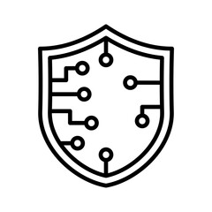 Network Security Icon Vector Illustration Line Version
