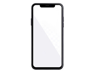 Mobile phone vector front view transparent background 