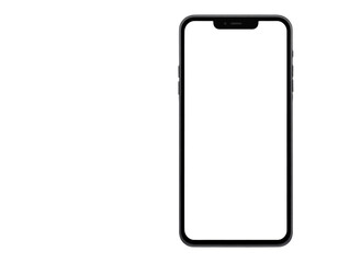 Mobile phone vector front view transparent background