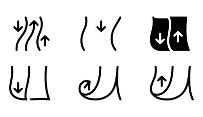 Minimalist line art icons depicting directional flow and movement icon set directional arrows