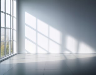 Fototapeta premium abstract white studio room from window background for product display presentation