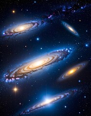 Obraz premium Spiral galaxies in deep space
