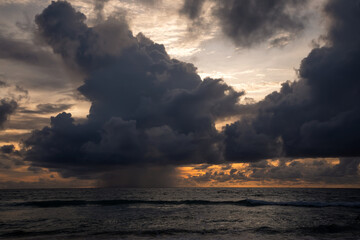 Beautiful evening sea at sunset	
