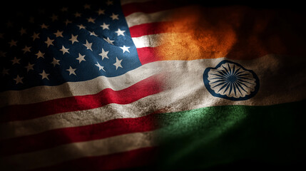 Cultural diplomacy event usa and india flags international relations symbolic representation close-up unity and cooperation