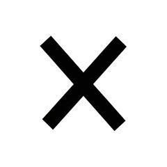 Obraz premium Black X Mark on Transparent Background