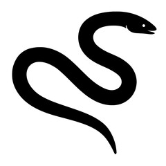 Fototapeta premium Design a black silhouette of a Pacific Spaghetti Eel white background clean vector shape