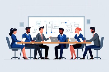 business meeting with graph