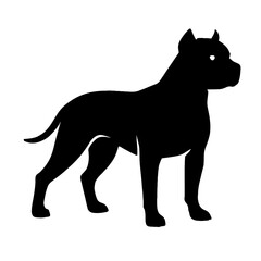 Obraz premium Design a black silhouette of a Pit Bull white background clean vector shape