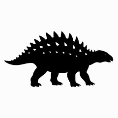 Fototapeta premium Design a black silhouette of a Polacanthus white background clean vector shape