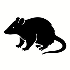 Obraz premium Design a black silhouette of a Possum white background clean vector shape