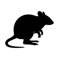 Obraz premium Design a black silhouette of a Potoroo white background clean vector shape