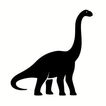 Design a black silhouette of a Puertasaurus white background clean vector shape