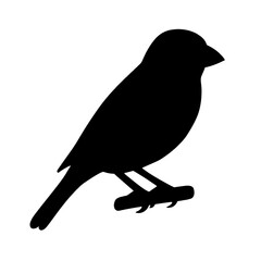 Obraz premium Design a black silhouette of a Purple Finch white background clean vector shape