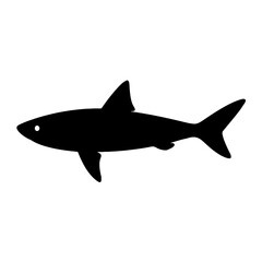 Obraz premium Design a black silhouette of a Pygmy Shark white background clean vector shape