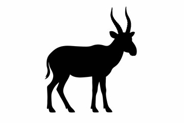 Design a black silhouette of a Saiga white background clean vector shape