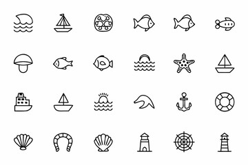 A vibrant set showcasing the beauty of the sea and its ecosystems — perfect for tourism, aquariums, and marine conservation branding