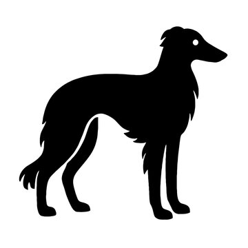 Design a black silhouette of a Silken Windhound white background clean vector shape