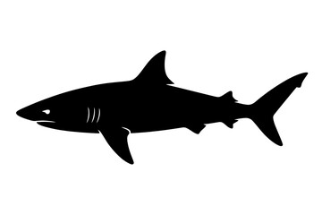 Obraz premium Design a black silhouette of a Spinner Shark white background clean vector shape