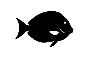 Obraz premium Design a black silhouette of a Surgeonfish white background clean vector shape