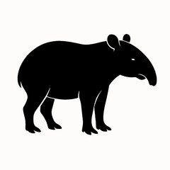Obraz premium Design a black silhouette of a Tapir white background clean vector shape