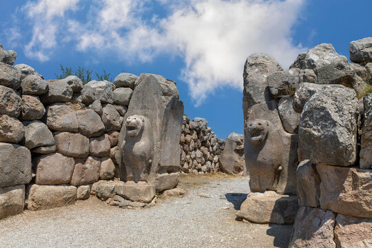 Fototapeta The Lion gate of Hattusa, the capital of the Hittite Empire, Bogazkale (Corum), Turkey