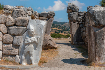 The Lion gate of Hattusa, the capital of the Hittite Empire, Bogazkale (Corum), Turkey