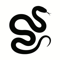 Fototapeta premium Design a black silhouette of a Texas Indigo Snake white background clean vector shape
