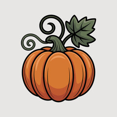 pumpkin, icon, autumn, harvest, vegetable, Halloween, Thanksgiving, orange, fall, gourd, seasonal, plant, squash, food, farming, nature, festive, vine, leaf, organic, decoration, cartoon, garden, fres