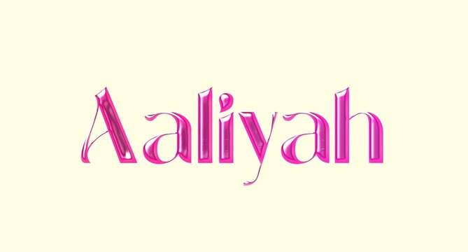 Aaliyah name. Arabic latin Name illustration. Colorful gradient graphic vector typography with removable background. 3D Separate Arabian name.