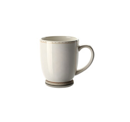Photorealistic White Ceramic Mug with Thick Handle – Minimalist Coffee Cup, Tea Mug, and Drinkware on White Background