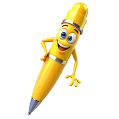The Cheerful Pen A Whimsical 3D Render