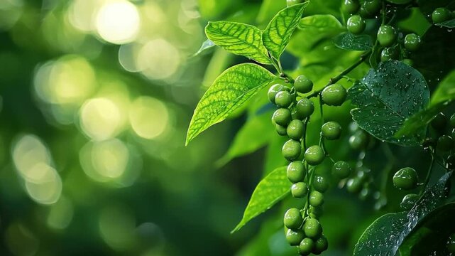 black pepper vines in sunset light in wayanad kerala indian spices video