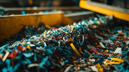 Scrap Material Pile with Colorful Plastic and Metal